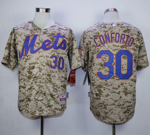 Mets #30 Michael Conforto Camo Alternate Cool Base Stitched MLB Jersey - Click Image to Close